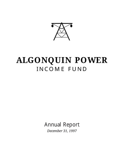 Thumbnail Algonquin Power & Utilities Annual Report 1997