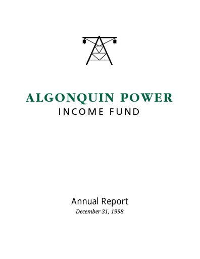 Thumbnail Algonquin Power & Utilities Annual Report 1998