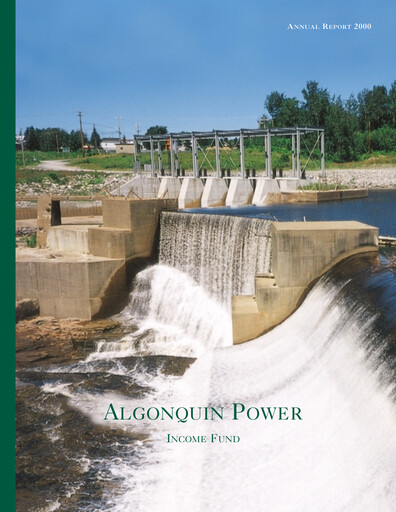Thumbnail Algonquin Power & Utilities Annual Report 2000