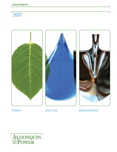 Thumbnail Algonquin Power & Utilities Annual Report 2007