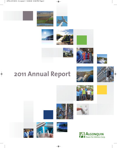 Thumbnail Algonquin Power & Utilities Annual Report 2011