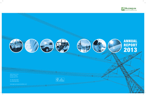 Thumbnail Algonquin Power & Utilities Annual Report 2013