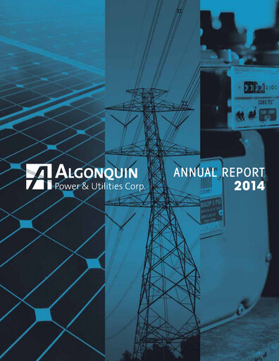 Thumbnail Algonquin Power & Utilities Annual Report 2014