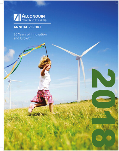Thumbnail Algonquin Power & Utilities Annual Report 2018