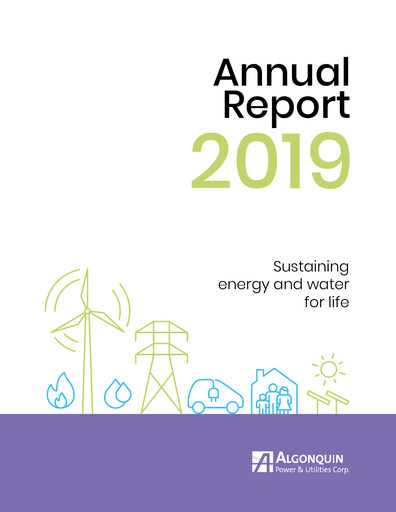Thumbnail Algonquin Power & Utilities Annual Report 2019