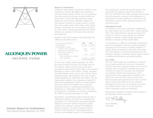 Thumbnail Algonquin Power & Utilities Quarterly Report 1999-q3
