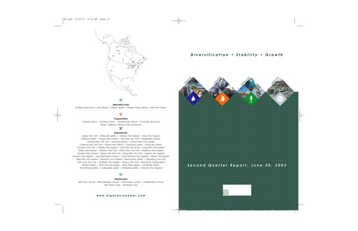 Thumbnail Algonquin Power & Utilities Quarterly Report 2003-q2