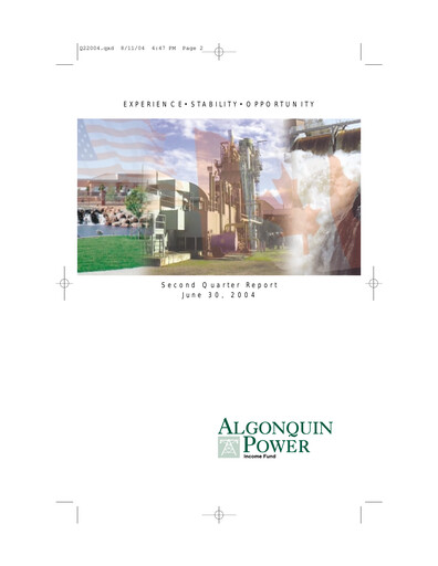 Thumbnail Algonquin Power & Utilities Quarterly Report 2004-q2