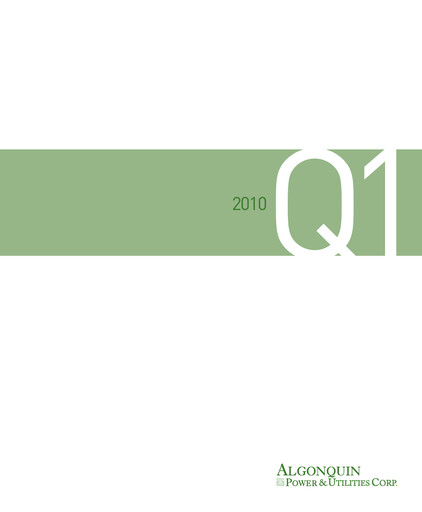 Thumbnail Algonquin Power & Utilities Quarterly Report 2010-q1