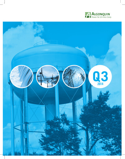 Thumbnail Algonquin Power & Utilities Quarterly Report 2014-q3