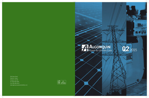 Thumbnail Algonquin Power & Utilities Quarterly Report 2015-q2