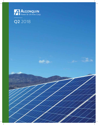 Thumbnail Algonquin Power & Utilities Quarterly Report 2018-q2