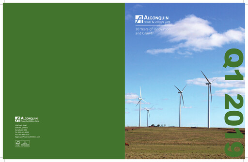 Thumbnail Algonquin Power & Utilities Quarterly Report 2019-q1