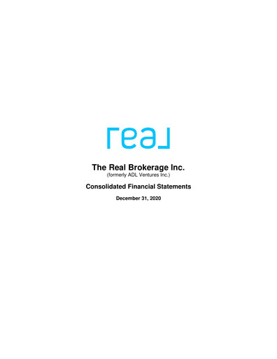 Thumbnail The Real Brokerage Financial Statement 2020