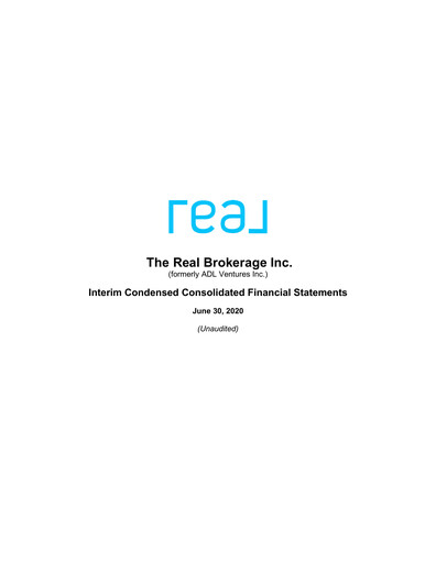 Thumbnail Real Brokerage Inc. Quarterly Report 2020-q2