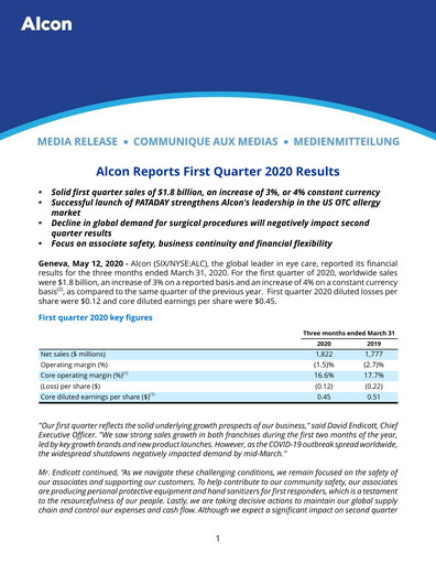 Thumbnail Alcon Quarterly Report 2020-q1