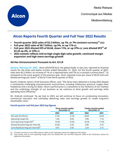 Thumbnail Alcon Quarterly Report 2022-q4