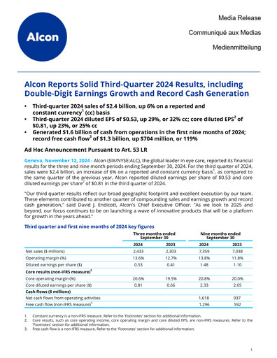 Thumbnail Alcon Quarterly Report 2024-q3