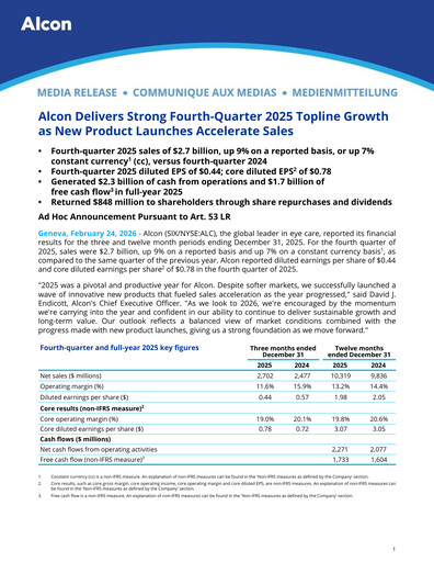 Thumbnail Alcon Quarterly Report 2025-q4