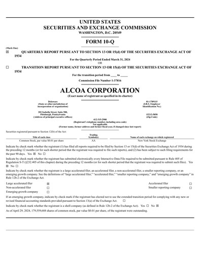 Thumbnail Alcoa Quarterly Report 2024-q1