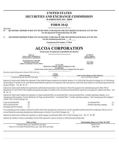 Thumbnail Alcoa Quarterly Report 2025-q2