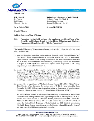 Thumbnail Mankind Pharma Quarterly Report 2026-q4