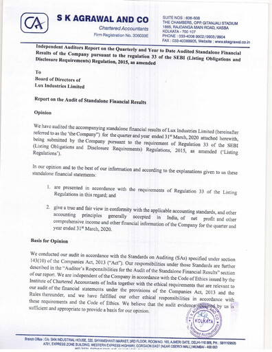 Thumbnail Lux Industries Quarterly Report 2020-q4