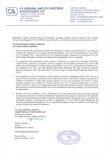 Thumbnail Lux Industries Quarterly Report 2023-q2