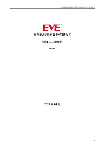 Thumbnail EVE Energy Annual Report 2020