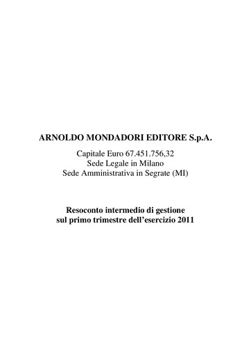Thumbnail Arnoldo Mondadori Editore Quarterly Report 2011-q1