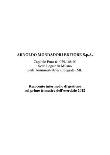 Thumbnail Arnoldo Mondadori Editore Quarterly Report 2012-q1