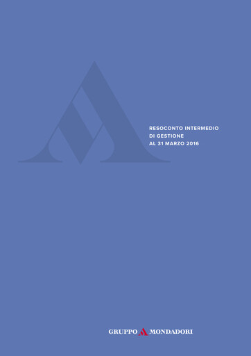 Thumbnail Arnoldo Mondadori Editore Quarterly Report 2016-q1