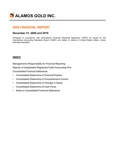 Thumbnail Alamos Gold Financial Statement 2020
