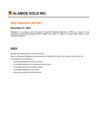 Thumbnail Alamos Gold Financial Statement 2022