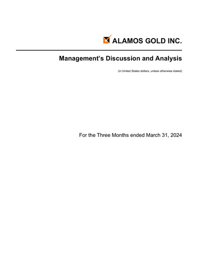 Thumbnail Alamos Gold Quarterly Report 2024-q1
