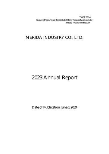 Thumbnail Merida Industry Annual Report 2023