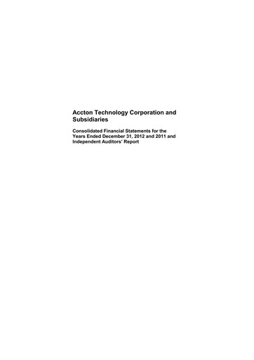 Thumbnail Accton Technology Financial Statement 2012