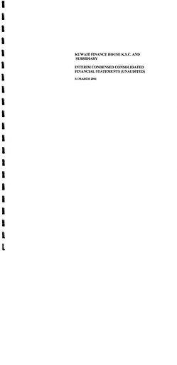 Thumbnail Kuwait Finance House Financial Statement 2001-q1