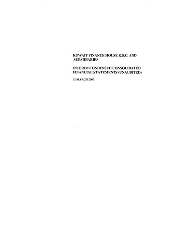 Thumbnail Kuwait Finance House Financial Statement 2003-q1