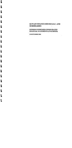 Thumbnail Kuwait Finance House Financial Statement 2006-9m