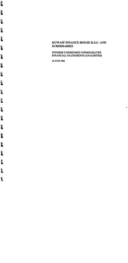 Thumbnail Kuwait Finance House Financial Statement 2006-h1
