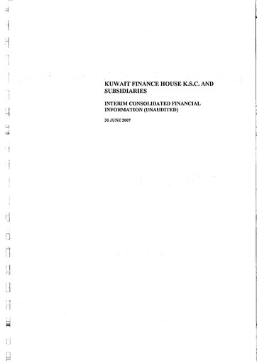 Thumbnail Kuwait Finance House Financial Statement 2007-h1