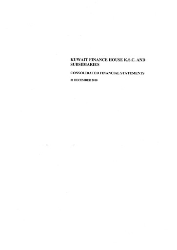 Thumbnail Kuwait Finance House Financial Statement 2010