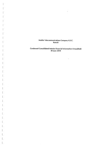Thumbnail Zain (Mobile Telecommunications Company) Financial Report 2010-h1
