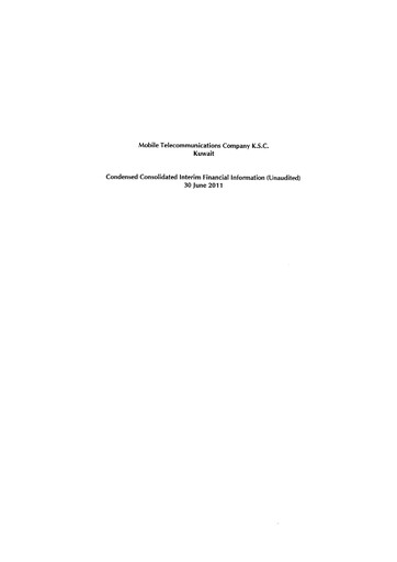 Thumbnail Zain (Mobile Telecommunications Company) Financial Report 2011-h1