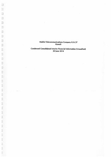 Thumbnail Zain (Mobile Telecommunications Company) Financial Report 2014-h1