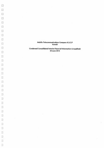 Thumbnail Zain (Mobile Telecommunications Company) Financial Report 2015-h1