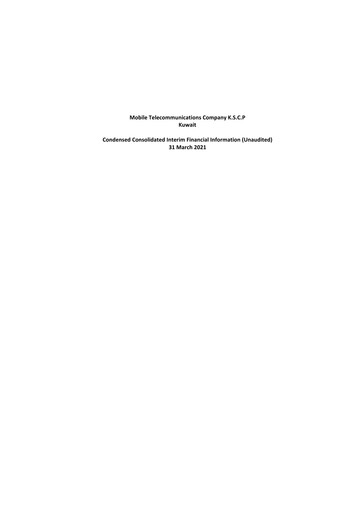 Thumbnail Zain (Mobile Telecommunications Company) Quarterly Report 2021-q1