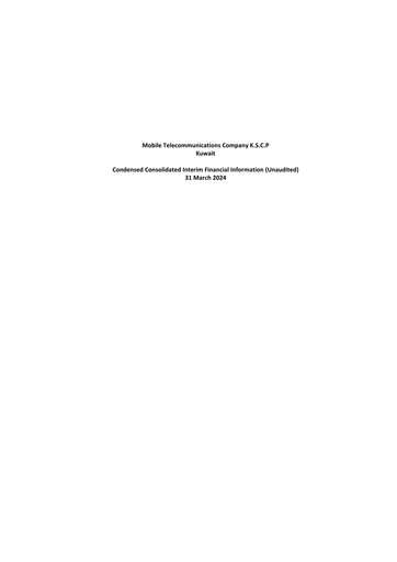 Thumbnail Zain (Mobile Telecommunications Company) Quarterly Report 2024-q1