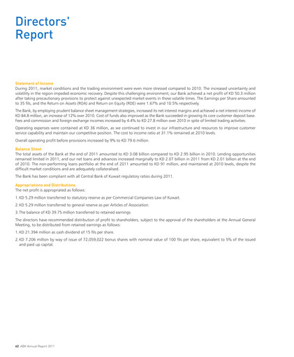 Thumbnail Al Ahli Bank of Kuwait Financial Statement 2011